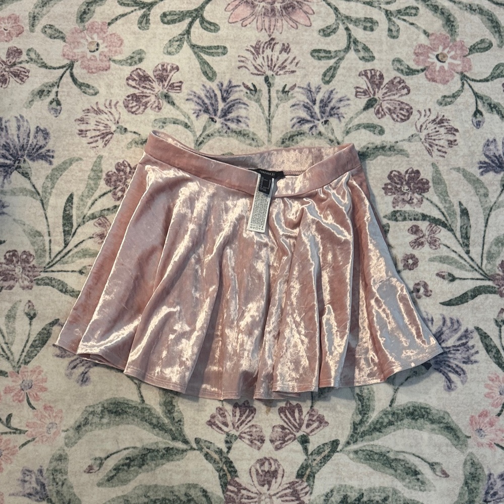 Forever 21 Shimmering Blush Velvet Mini Skirt